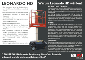 सिंगल वर्टिकल मास्ट बूम लिफ्ट Bravi Leonardo HD