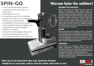 सिंगल वर्टिकल मास्ट बूम लिफ्ट Bravi Spin-Go 