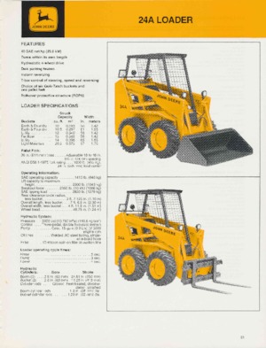 स्किड स्टीयर लोडर John Deere Construction 24A