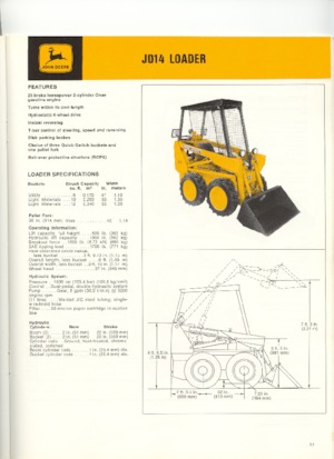 स्किड स्टीयर लोडर John Deere Construction JD14