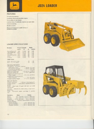 स्किड स्टीयर लोडर John Deere Construction JD24