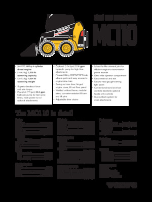 स्किड स्टीयर लोडर Volvo MC110