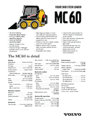 स्किड स्टीयर लोडर Volvo MC60