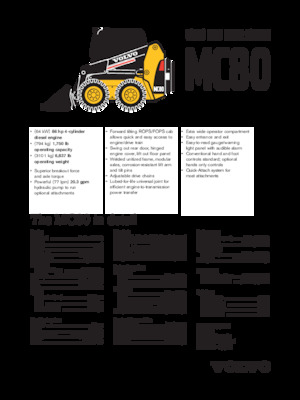 स्किड स्टीयर लोडर Volvo MC80