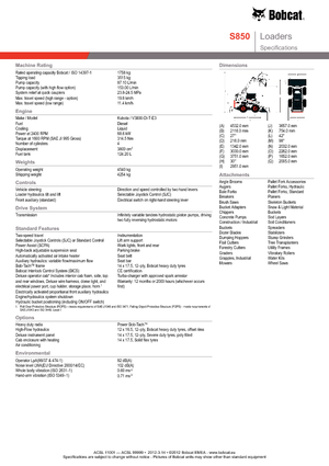 स्किड स्टीयर लोडर Bobcat S850