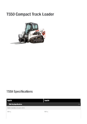 स्किड स्टीयर लोडर Bobcat T550