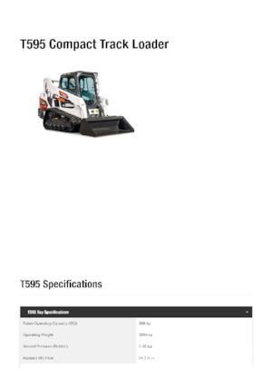 स्किड स्टीयर लोडर Bobcat T595