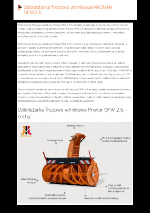 स्नोकटर Pronar OFW 2.6 