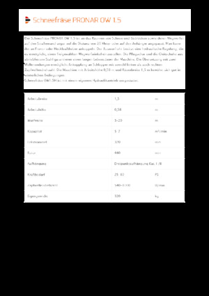 स्नोकटर Pronar OW 1.5 