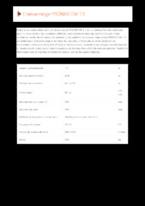 स्नोकटर Pronar OW 1.5 
