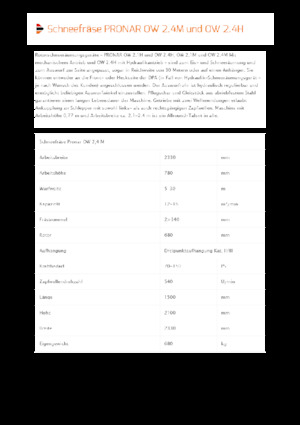 स्नोकटर Pronar OW 2.4 H