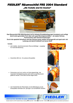 स्नोप्लो लाइट-ड्यूटी Fiedler FRS 2004 Standard