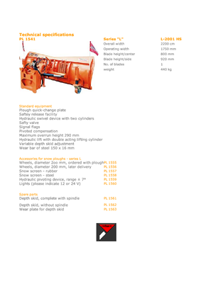 स्नोप्लो लाइट-ड्यूटी Hydrac L 2001 HS