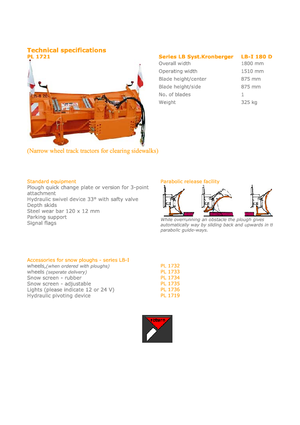 स्नोप्लो लाइट-ड्यूटी Hydrac LB I 180