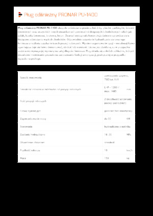 स्विवेल-फ्लैप के साथ स्नोप्लो Pronar PU 1400