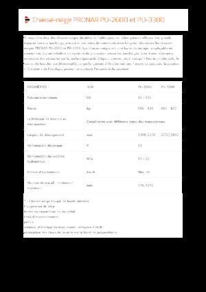स्विवेल-फ्लैप के साथ स्नोप्लो Pronar PU 3300