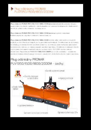 स्विवेल-फ्लैप के साथ स्नोप्लो Pronar PUV 1800M