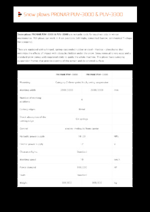 स्विवेल-फ्लैप के साथ स्नोप्लो Pronar PUV 3300