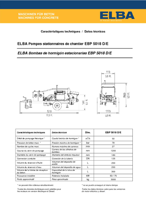 स्टेशनरी कंक्रीट पंप Elba EBP 5018 E