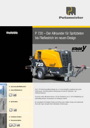 स्टेशनरी कंक्रीट पंप Putzmeister P 720 SD 