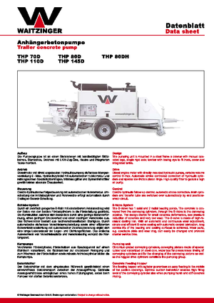 स्टेशनरी कंक्रीट पंप Waitzinger THS 110 D