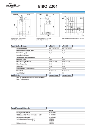 सीवेज पंप Flygt-Pumpen 2201 LR 231