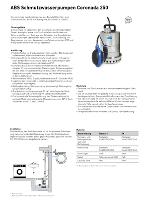 सीवेज पंप ABS-Pumpen Coronada 250 W