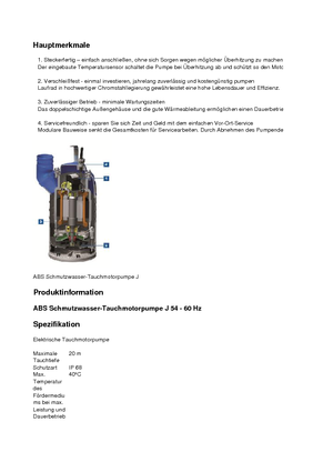 सीवेज पंप ABS-Pumpen J 54 HD direkt