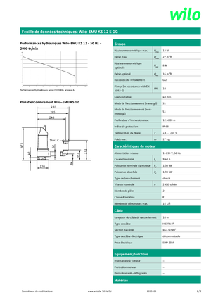 सीवेज पंप WILO-EMU Pumpen EMU KS 12E GG 