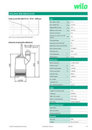सीवेज पंप WILO-EMU Pumpen EMU KS 24DS 