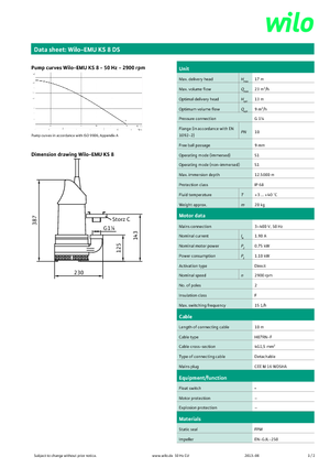 सीवेज पंप WILO-EMU Pumpen EMU KS 8DS 