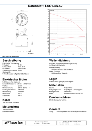 सीवेज पंप Tsurumi-Pumpen LSC1.4S
