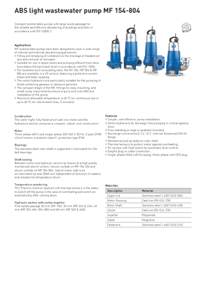 सीवेज पंप ABS-Pumpen MF-VO 804 D