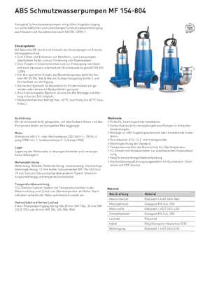 सीवेज पंप ABS-Pumpen MF-VO 804 D