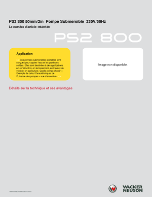 सीवेज पंप Wacker Neuson PS2 800