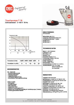 सीवेज पंप Mast-Pumpen T 16