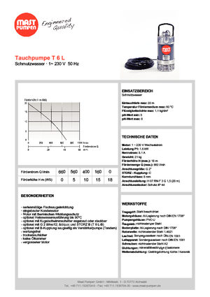 सीवेज पंप Mast-Pumpen T 6 L