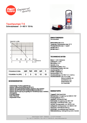सीवेज पंप Mast-Pumpen T 6