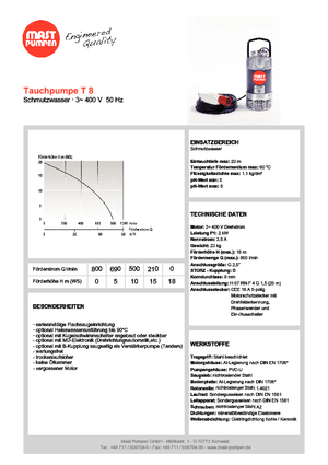 सीवेज पंप Mast-Pumpen T 8