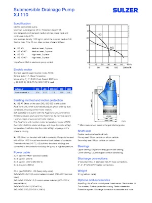 सीवेज पंप Sulzer XJ 110 ND