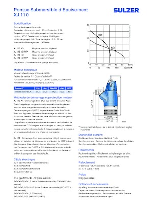 सीवेज पंप Sulzer XJ 110 ND