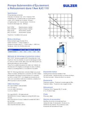 सीवेज पंप Sulzer XJC 110 ND