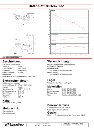 वेस्टवाटर पंप Tsurumi-Pumpen 80UZ42.2
