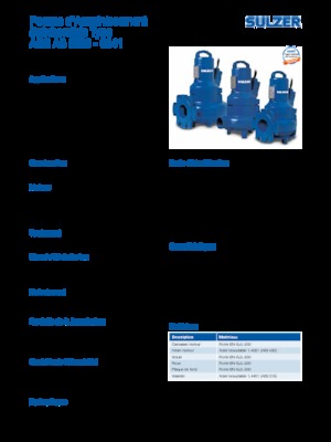 वेस्टवाटर पंप Sulzer AS 0831 S 22-4 D/TKS