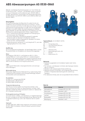 वेस्टवाटर पंप ABS-Pumpen AS 0840 M17-2 D/T/KS