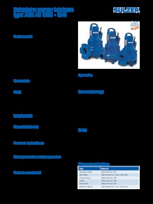 वेस्टवाटर पंप Sulzer AS 0840 S 26-2 D/TKS