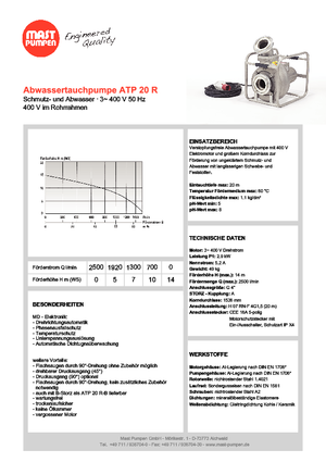 वेस्टवाटर पंप Mast-Pumpen ATP 20 R