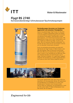 वेस्टवाटर पंप Flygt-Pumpen BS 2740 HT