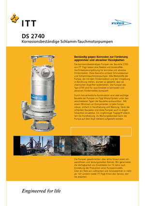वेस्टवाटर पंप Flygt-Pumpen DS 2740 LR 243