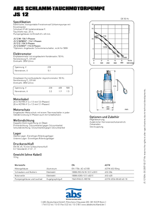 वेस्टवाटर पंप ABS-Pumpen JS 12 D
